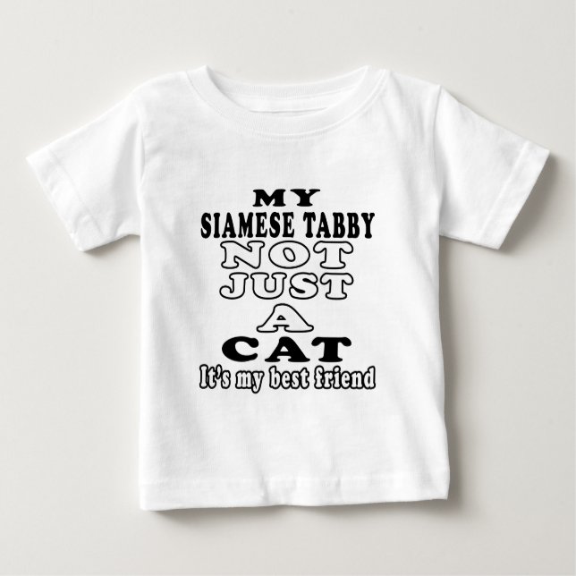 T-shirt Pour Bébé Mon chat tigré siamois pas simplement un chat (Devant)