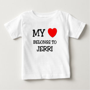 T-shirt Pour Bébé Mon coeur appartient à JERRI