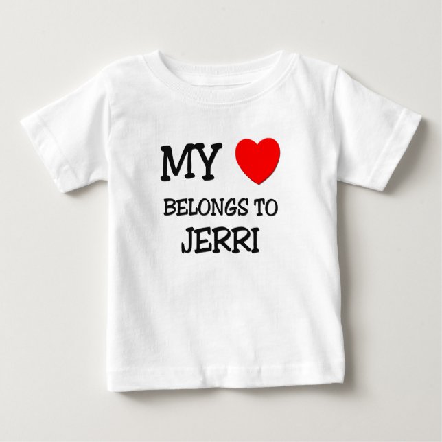 T-shirt Pour Bébé Mon coeur appartient à JERRI (Devant)