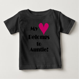 T-shirt Pour Bébé Mon coeur appartient à la tante