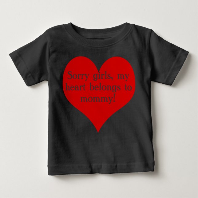 T-shirt Pour Bébé Mon coeur appartient à maman (Devant)