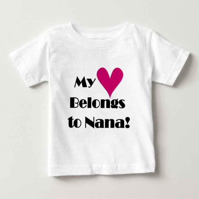 T-shirt Pour Bébé Mon cœur appartient à Nana (Devant)