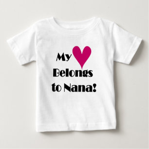 T-shirt Pour Bébé Mon coeur appartient à Nana