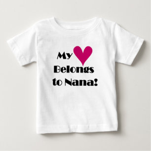 T-shirt Pour Bébé Mon coeur appartient à Nana
