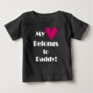 T-shirt Pour Bébé Mon coeur appartient à papa