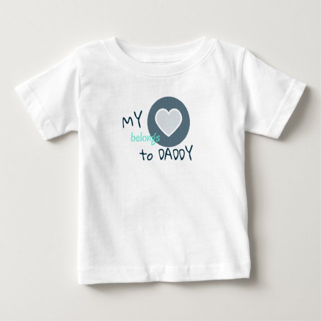 T-shirt Pour Bébé Mon coeur appartient à papa (Devant)