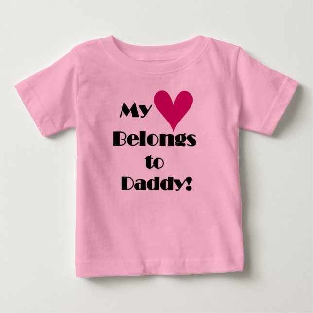 T-shirt Pour Bébé Mon coeur appartient à papa (Devant)