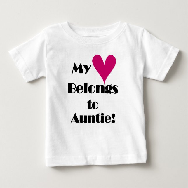T-shirt Pour Bébé Mon cœur appartient à Tante (Devant)