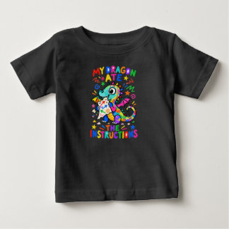 T-shirt Pour Bébé Mon dragon a mangé les instructions bébé drôle dra
