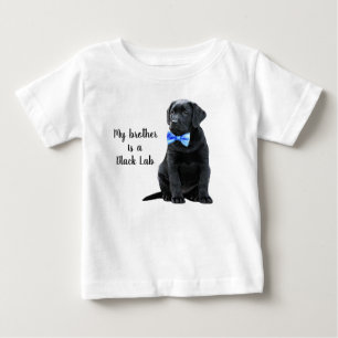 T-shirt Pour Bébé Mon frère est un garçon chiot Labrador noir - Labr