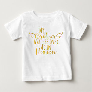 T-shirt Pour Bébé Mon frère me regarde au ciel