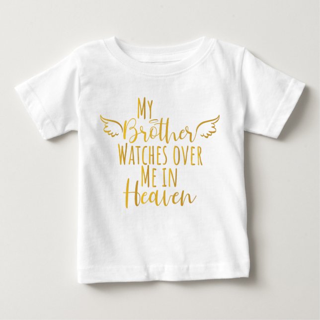 T-shirt Pour Bébé Mon frère me regarde au ciel (Devant)