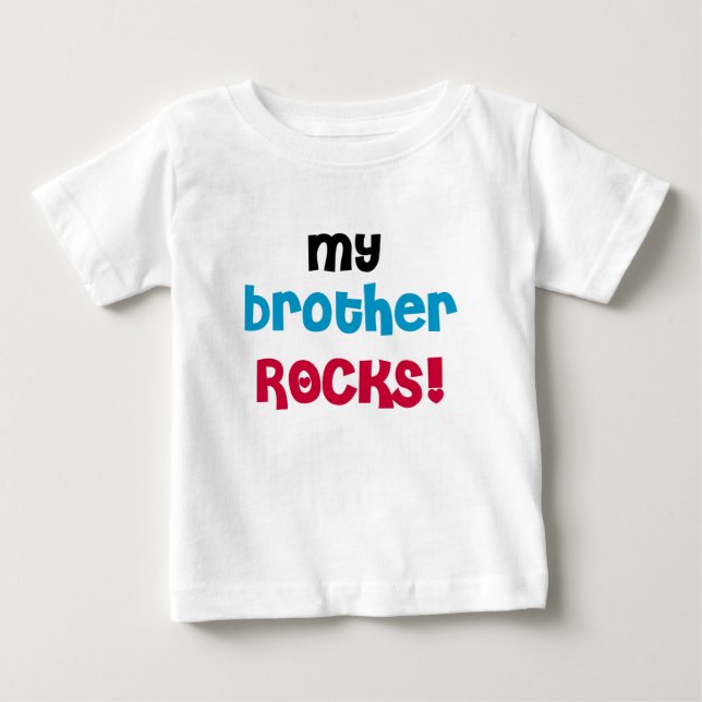 T-shirt Pour Bébé Mon frère Rocks (Devant)