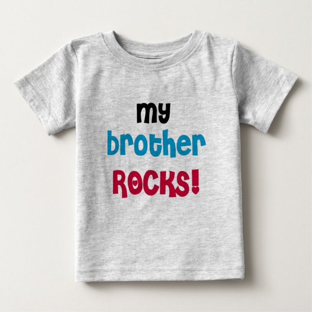 T-shirt Pour Bébé Mon frère Rocks (Devant)