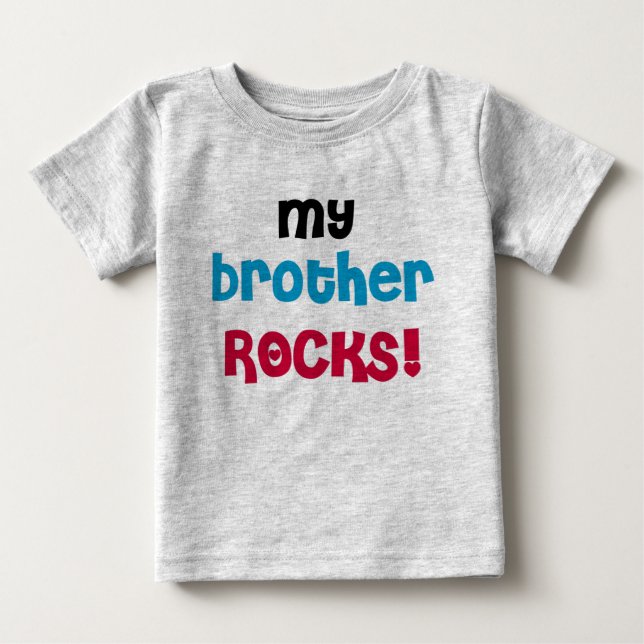 T-shirt Pour Bébé Mon frère Rocks (Devant)