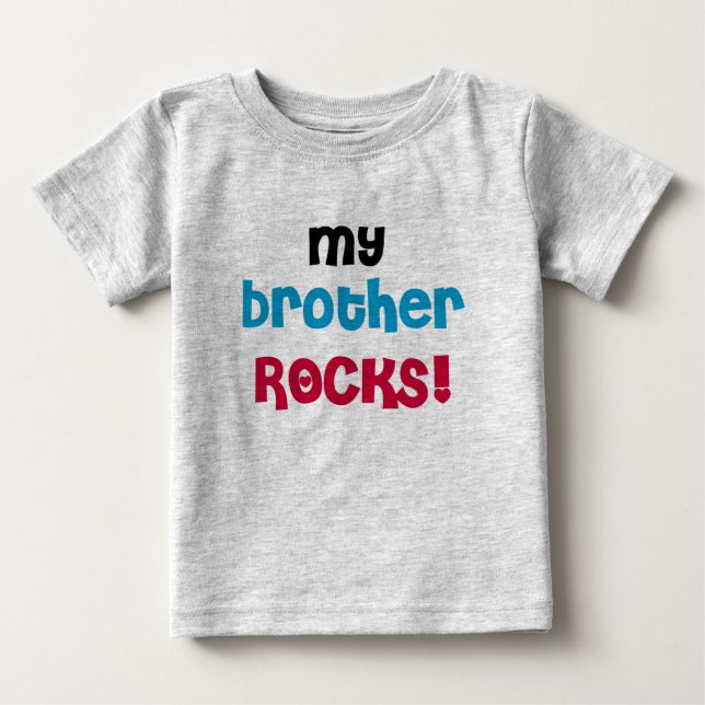 T-shirt Pour Bébé Mon frère Rocks (Devant)