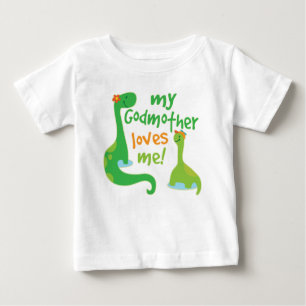 T-shirt Pour Bébé Mon Godmother m'aime le cadeau Dinosaur pour Godso
