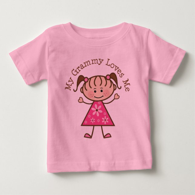 T-shirt Pour Bébé Mon Grand-Mère M'Aime Chatte Figure (Devant)