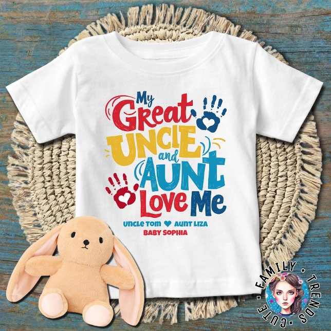 T-shirt Pour Bébé Mon grand oncle et ma tante m'aiment (Créateur téléchargé)