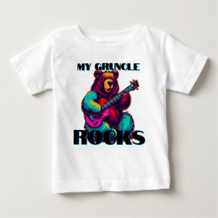 T-shirt Pour Bébé Mon Gruncle Rocks ! Ours coloré