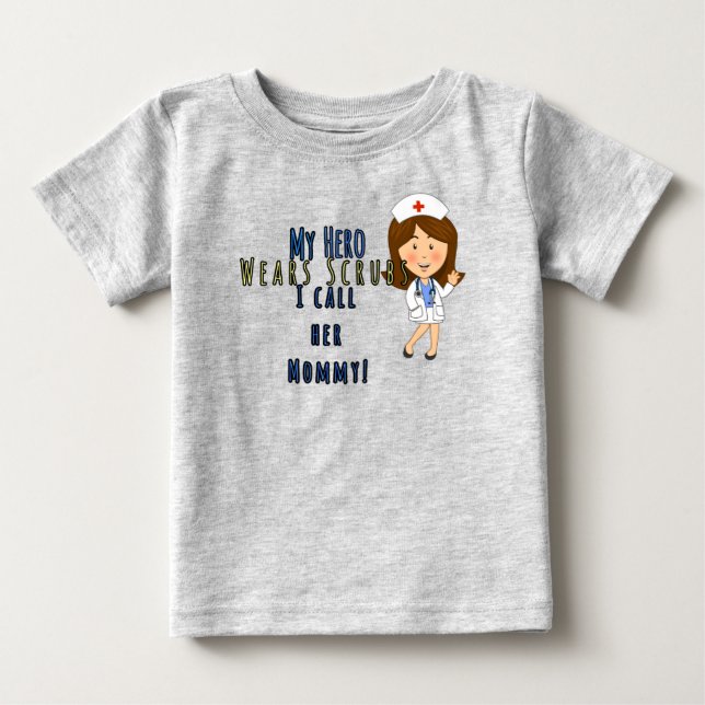 T-shirt Pour Bébé Mon héros est maman (Devant)