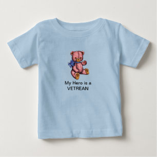 T-shirt Pour Bébé Mon héros est un T-shirt VÉTÉRAN BÉBÉ