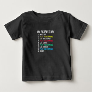 T-shirt Pour Bébé Mon Jour Parfait Jeux Vidéo Jeu Amusant Grand-fils