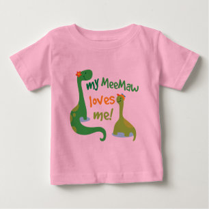 T-shirt Pour Bébé Mon Meemaw m'aime dinosaure