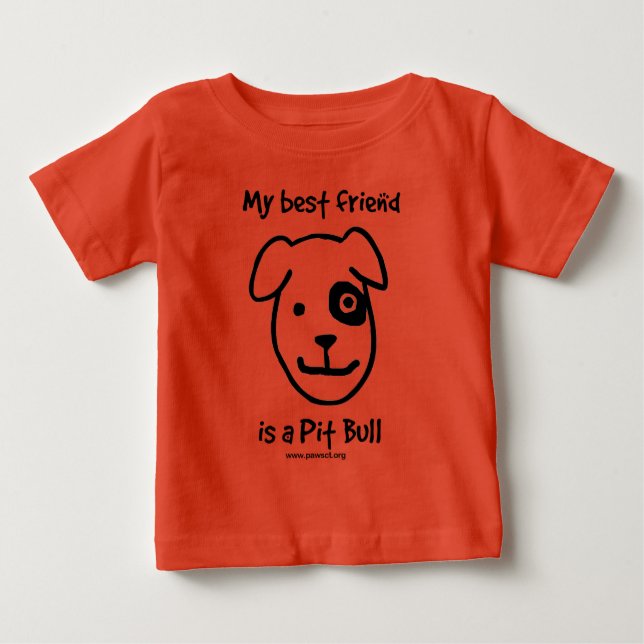 T-shirt Pour Bébé Mon meilleur ami est un taureau de Chien (Devant)