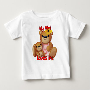 T-shirt Pour Bébé Mon Mimi m'aime ours de nounours