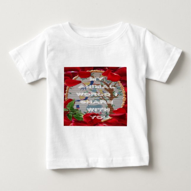 T-shirt Pour Bébé Mon monde animal valentine.png (Devant)