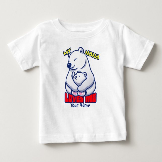 T-shirt Pour Bébé Mon Nana m'aime l'ours polaire (Devant)
