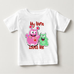 T-shirt Pour Bébé Mon Nana M'Aime Monster