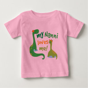 T-shirt Pour Bébé Mon Nanni m'aime dinosaure
