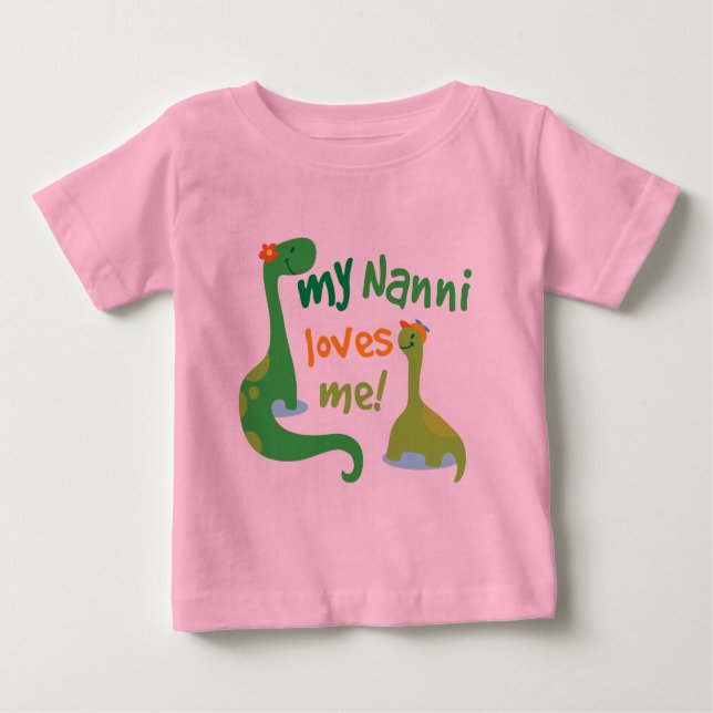 T-shirt Pour Bébé Mon Nanni m'aime dinosaure (Devant)