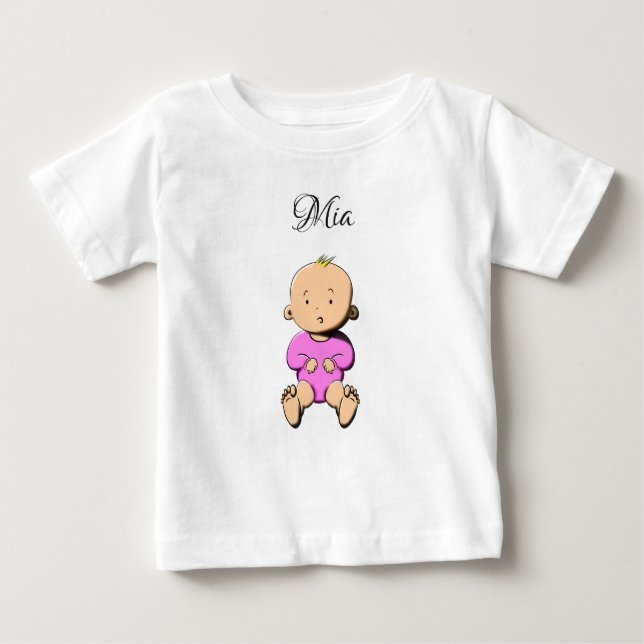 T-shirt Pour Bébé Mon nom est... Mia (Devant)