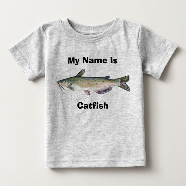 T-shirt Pour Bébé Mon nom est, poisson-chat (Devant)