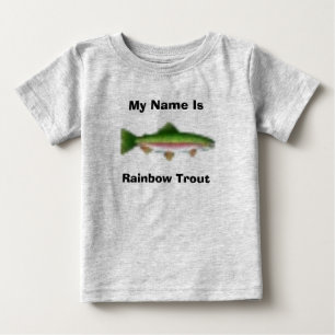 T-shirt Pour Bébé Mon nom est, truite arc-en-ciel