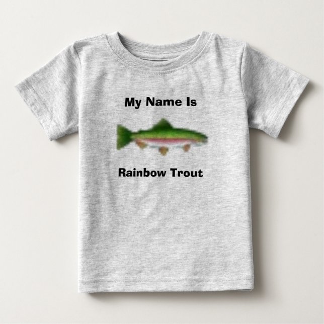 T-shirt Pour Bébé Mon nom est, truite arc-en-ciel (Devant)