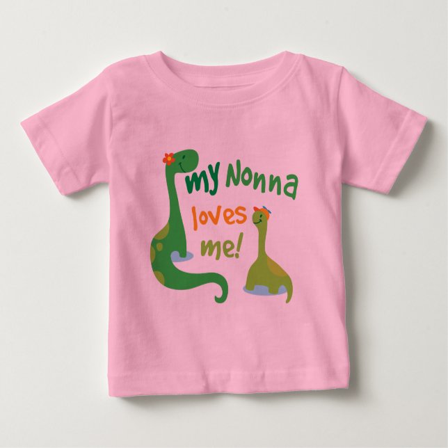 T-shirt Pour Bébé Mon Nonna m'aime dinosaure (Devant)