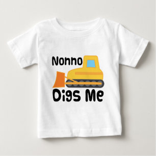 T-shirt Pour Bébé Mon Nonno me creuse
