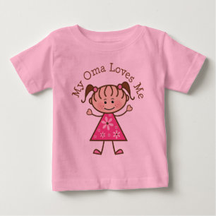 T-shirt Pour Bébé Mon Oma m'aime chiffre de bâton