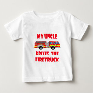 T-shirt Pour Bébé Mon oncle Drives le Firetruck