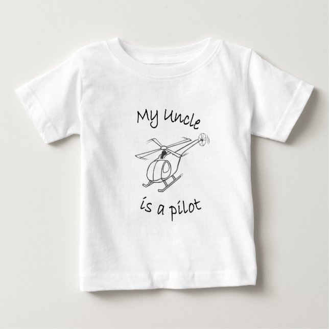 T-shirt Pour Bébé Mon oncle est un pilote (Devant)