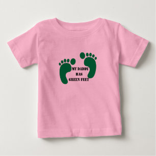 T-shirt Pour Bébé Mon papa a les pieds verts