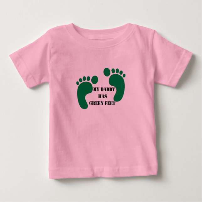 T-shirt Pour Bébé Mon papa a les pieds verts (Devant)