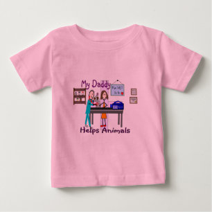 T-shirt Pour Bébé Mon papa aide des animaux--Le vétérinaire badine