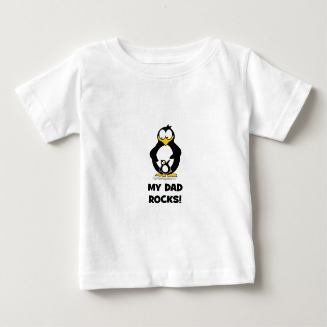 T-shirt Pour Bébé mon papa bascule le pingouin (Devant)