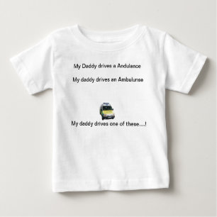 T-shirt Pour Bébé Mon papa conduit une ambulance…