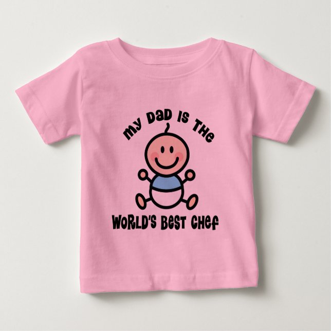 T-shirt Pour Bébé Mon papa est le meilleur chef des mondes (Devant)